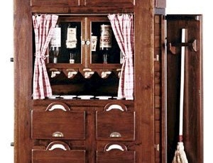 Буфет с баром из массива дерева, Maggi Massimo (мебель в стиле кантри, деревенский стиль)