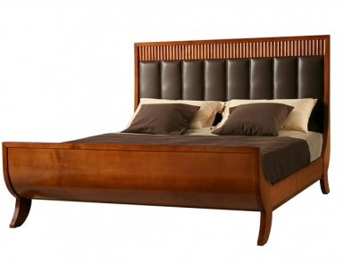 Кровать двуспальная с кожанным изголовьем Biedermeier, Morelato (кровать с изножьем)