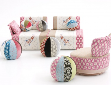 Пуф круглый обитый тканью Joy, Moroso