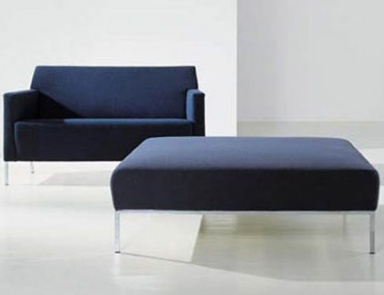 Пуф на каркасе из хромированной стали или массива дуба Steel, Moroso