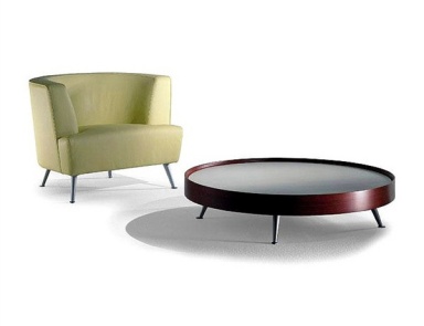 Стол на каркасе из бука со стеклянной столешницей Jules, Moroso