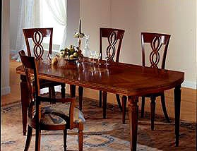 Стол обеденный раздвижной из массива древесины T492, Carpanelli