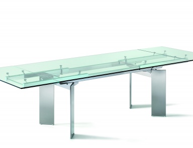 Стол обеденный раздвижной из стекла и стали Elan, Cattelan Italia