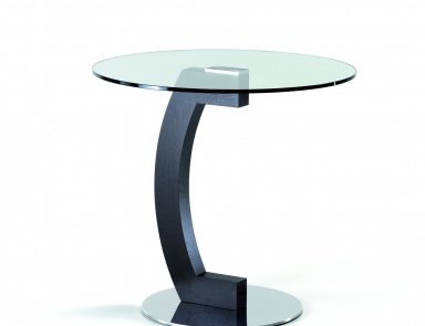 Столик для кафе из стали и бука со стеклянной столешницей Kirk, Cattelan Italia