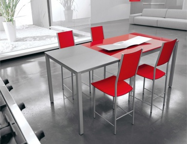 Стол обеденный раздвижной на металлическом каркасе со столешницей из стекла или ламината Max, Cattelan Italia 