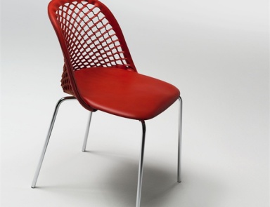 Стул на каркасе из стальных трубок обитый кожей Zoe, Matteograssi