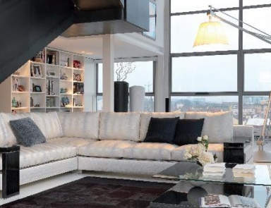 Угловой диван, Turri (белый диван)