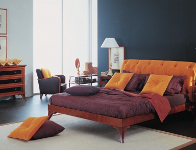 Кровать из вишни с мягким изголовьем G1310, Annibale Colombo