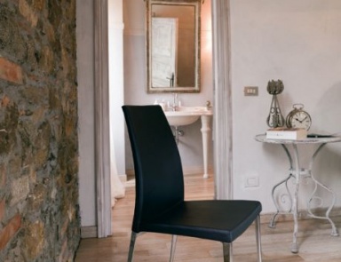 Стул на стальном каркасе с обивкой из ткани или кожи Miss, Bontempi Casa