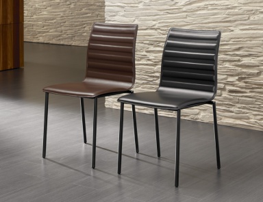 Стул без подлокотников в кожаной обивке, Oliver B