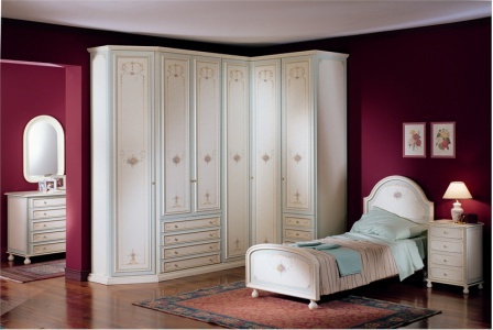 Спальный гарнитур - кровать, тумбочка, гардероб, комод, Pellegatta