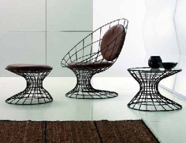 Кресло с пуфом для ног, Desiree