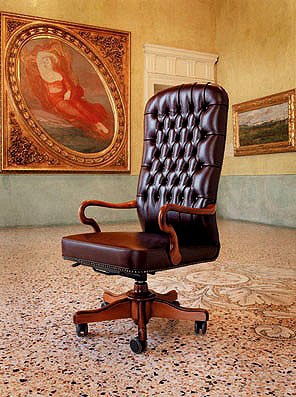 Кресло вращающееся обитое кожей America, Mascheroni