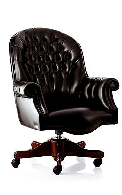 Кресло рабочее вращающееся обитое кожей Executive, Mascheroni