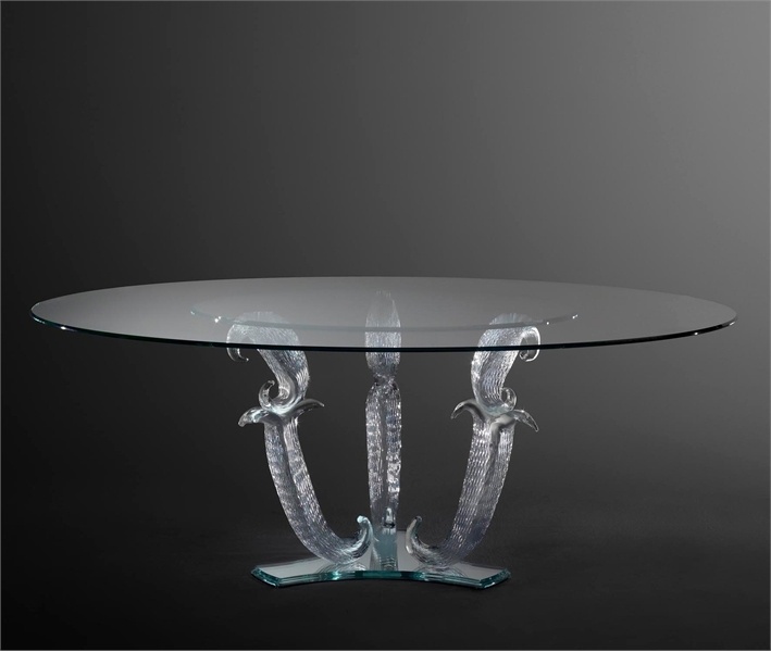 Обеденный стол с круглым стеклянным топом, Casanova Dinning Table - Reflex Angelo