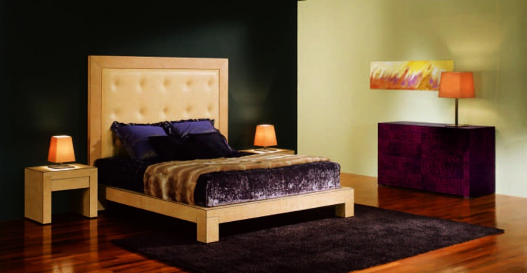 Двуспальная кровать с высоким изголовьем, Origgi Salotti
