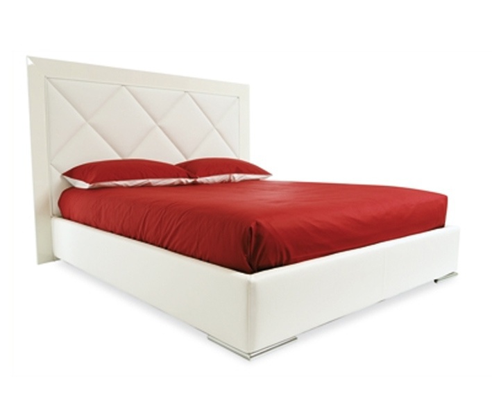 Кожаная двуспальная кровать Lullaby с высоким изголовьем, Сalligaris