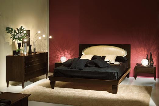 Кровать с высоким изголовьем обитым кожей GA140, Angela Bizzarri