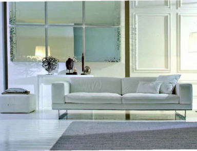 Двухместный диван на металлических ножках, Valmori (белый диван)