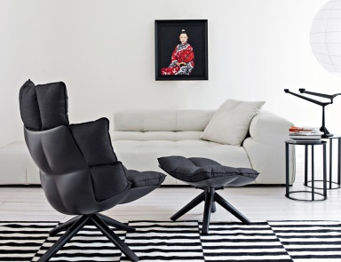 Пуф обитый кожей или тканью Husk, B&B Italia