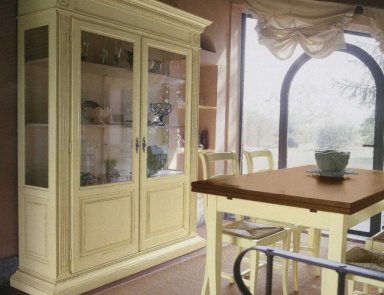 Буфет с застекленным фасадом, Tonin casa (мебель в стиле кантри, деревенский стиль)