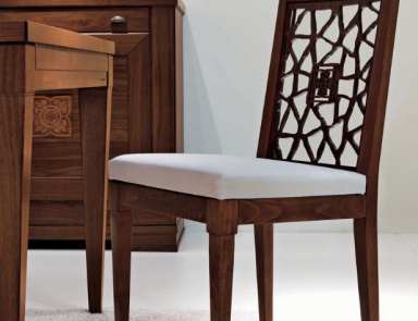 Стул на каркасе из бука обитый кожей или тканью 8052, Bruno Piombini