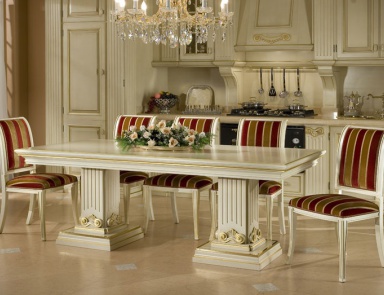 Обеденный стол на массивных ножках, Megaros