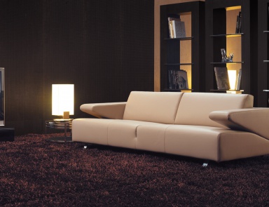 Диван с ножками из металла и обивкой из текстильной ткани Jet, Arketipo