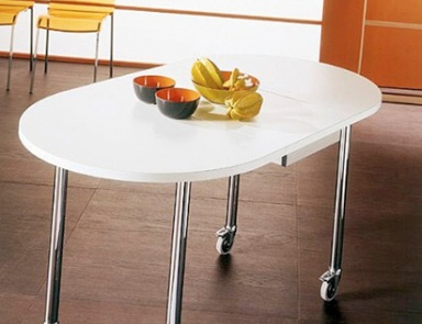 Стол обеденный раздвижной на стальном каркасе с топом из меламина Free, Bontempi Casa