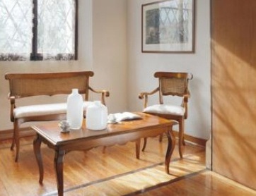 Диван двухместный на каркасе из дерева обитый тканью 414, BTC