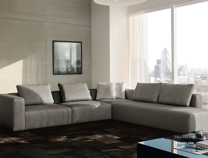 Диван угловой обитый тканью Long beach, Berloni