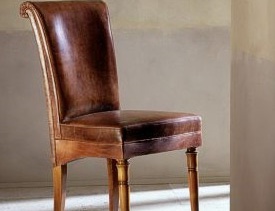 Стул с каркасом из массива вишни и обивкой из кожи E231, Moletta Mobili