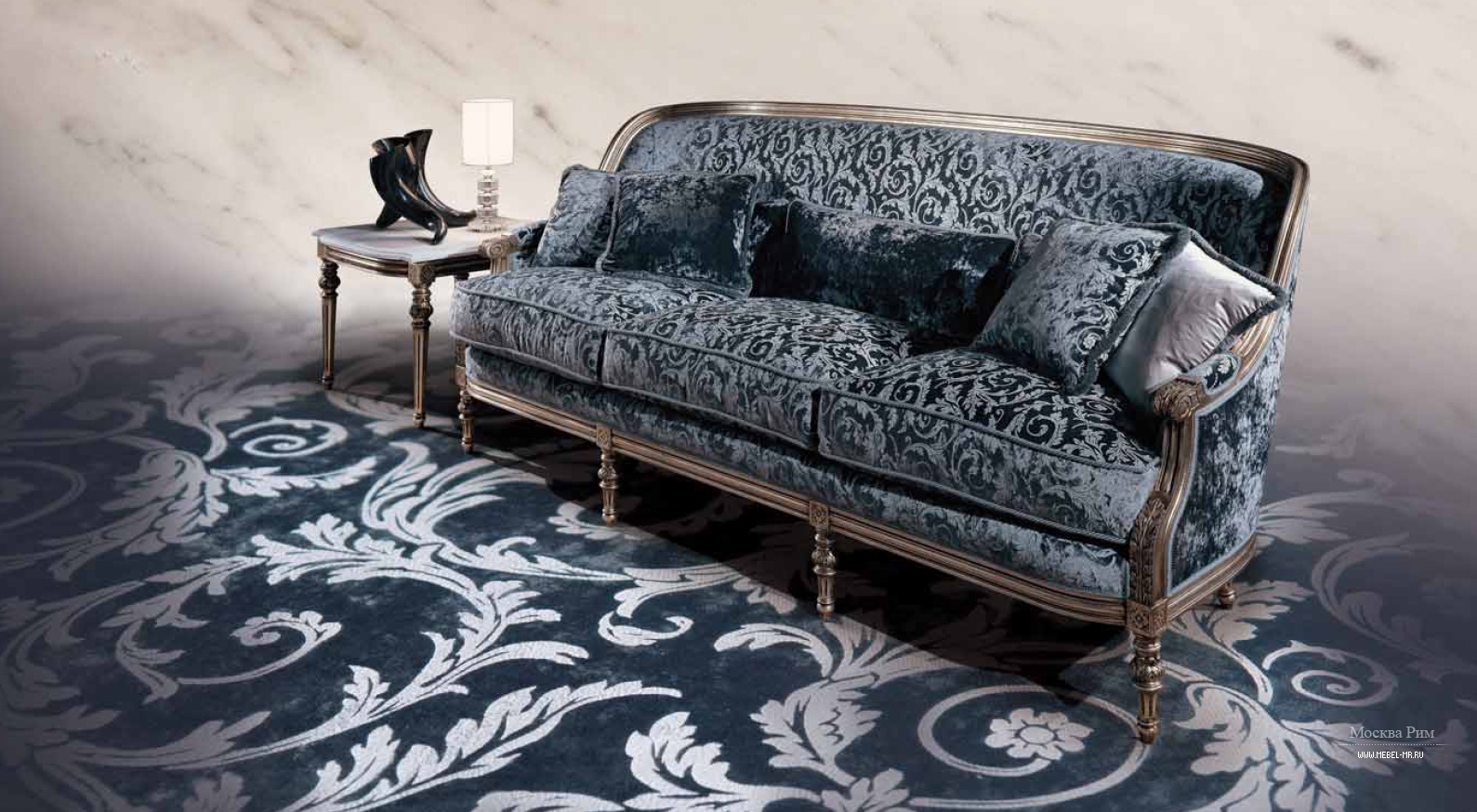Трехместный диван с закругленной спинкой Marino, Angelo Cappellini - МебельМР