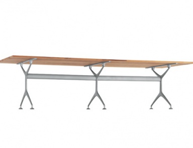 Стол с каркасом из алюминия и столешницей из тикового дерева Teak, Alias