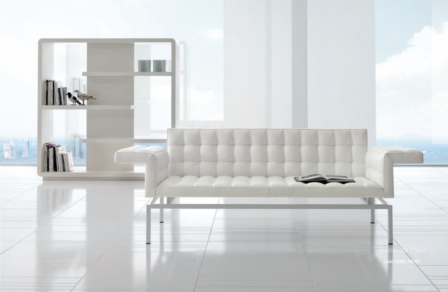 Диван с каркасом из стали, наполнителем из ППУ и обивкой из кожи или ткани Boss Sofa, Alivar