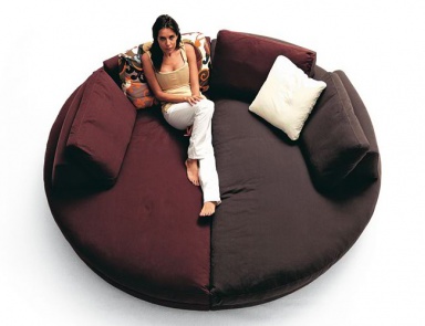 Диван полукруглый обитый кожей или тканью Fly, Bosal (белый диван)