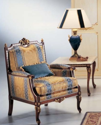 Кресло на каркасе из древесины обитое тканью Brunei, Caspani Tino