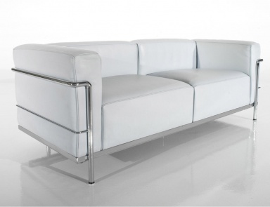 Диван двухместный LC3 на каркасе из хромированной стали, Cassina
