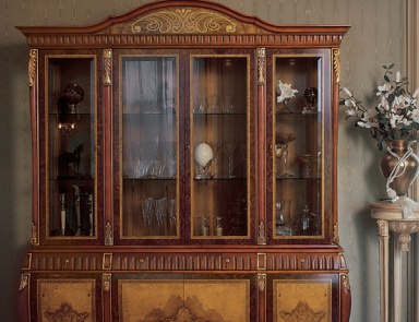 Буфет из массива дерева с резьбой и инкрустацией, Angello Cappellini