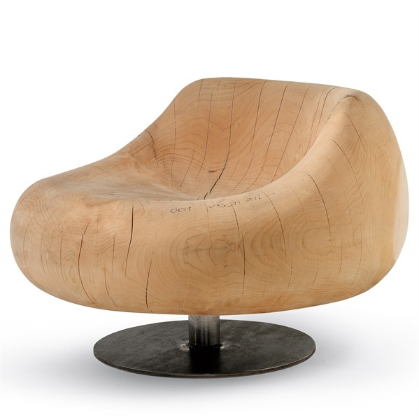 Кресло вращающееся на стальном основании из древесины кедра Tahiti, Riva 1920