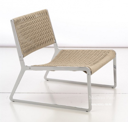 Кресло кожанное плетеное Wing Lounge Chair, Alivar