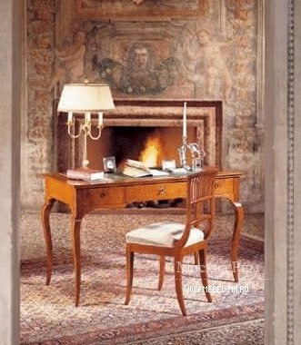 Письменный стол с корпусом из массива древесины и столешницей покрытой кожей Arte Brotto, Arte Brotto