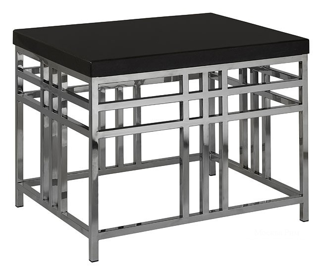 Стол на металлических ножках, Black Geometric Lamp Table - Andrew Martin