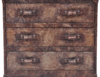 Комод на металлическом каркасе, Howard Chest Of Drawers Steel Vintage Leather - Andrew Martin