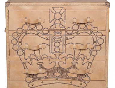 Металлический комод, Howard Crown Studded Parchment Chest of Drawers - Andrew Martin