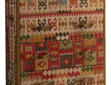 Комод с кожаными ручками, Kilim Chest of Drawers - Andrew Martin