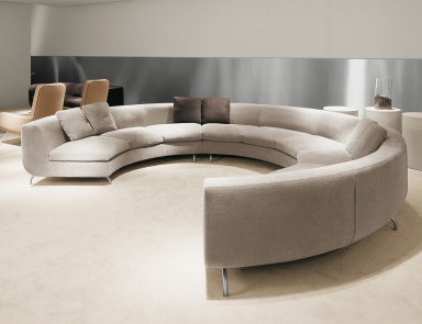 Модульный диван для отдыха Dubuffet, Minotti (полукруглый диван круглый)