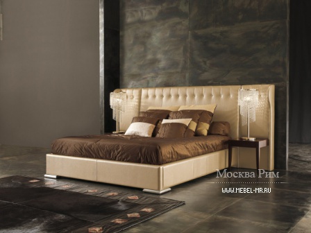 Кровать с высокой мягкой спинкой Damasco - Rugiano