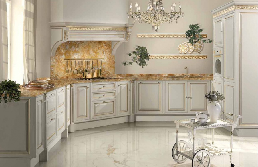 Гарнитур для кухни белый из натурального дерева, Angelo Cappellini - Мебель МР