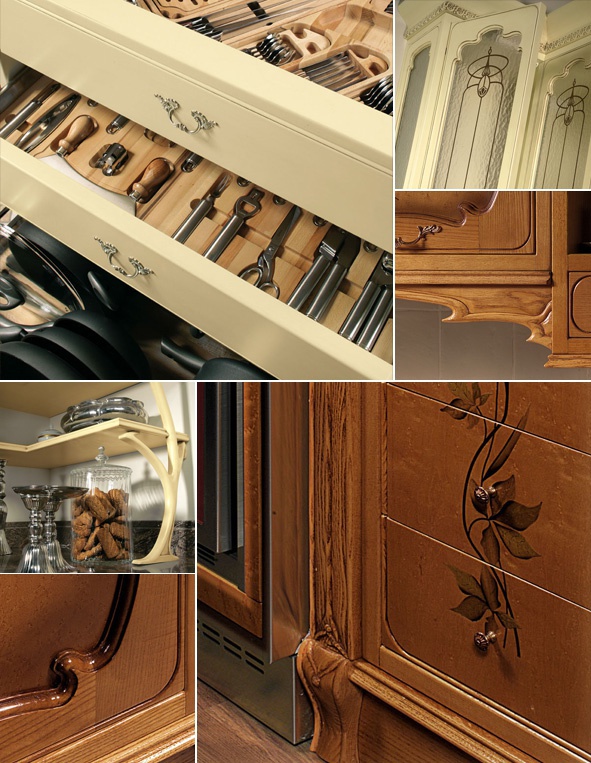 Кухни коллекции Marie Claire Cadore это наилучшая древесина и продуманное проектирование отделки и деталей обработки.